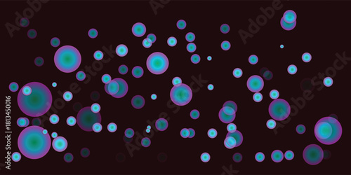 Blue light on wet glass forms transparent liquid drops, an aqua texture backdrop