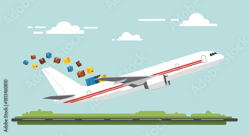 Airplane Delivering Packages in Flight.