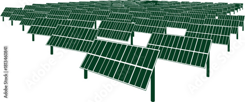 Array of solar panels generating renewable energy on a bright sunny day