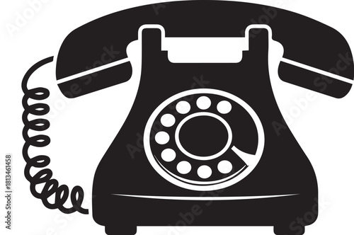 Retro telephone illustration with vintage communication elements