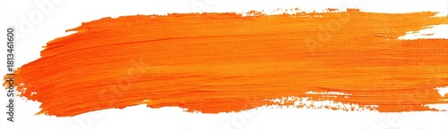 Horizontal orange paint stroke on white background (1)
