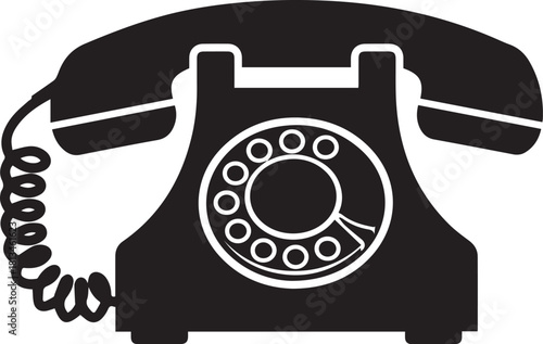 Retro telephone icon with classic design elements