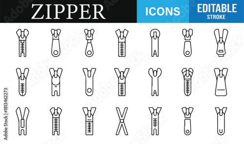 Collection of simple zipper designs showcasing diverse slider and pull shapes