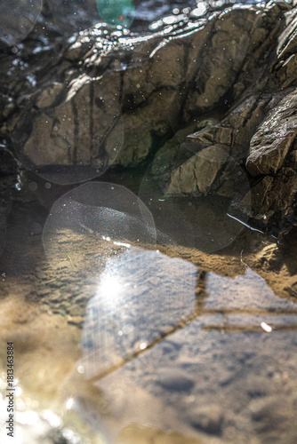 water flowing over rocks