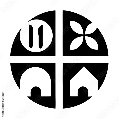 Retro Badge Style Logo Of A Hostel With