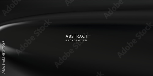 Black wavy gradient mesh seamless bg. Vector illustration with soft transition and grainy texture. Blurred abstract background.vector illustration eps10