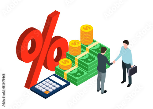 Deal Commission Sharing Stock Illustration