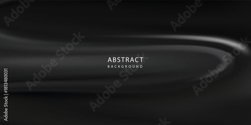 Black wavy gradient mesh seamless bg. Vector illustration with soft transition and grainy texture. Blurred abstract background.vector illustration eps10