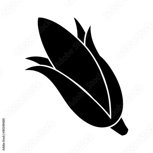 Corn Harvest Icon Clean Black Vector.