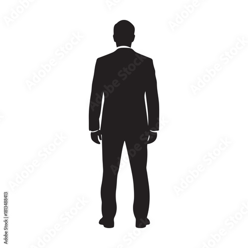 Man back side silhouette vector flat illustration design