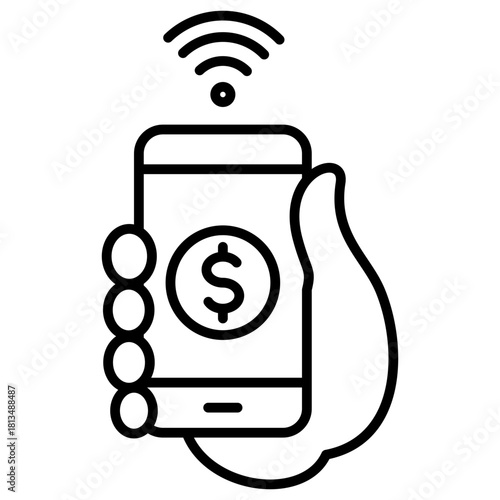 Mobile Payment Outline Icon