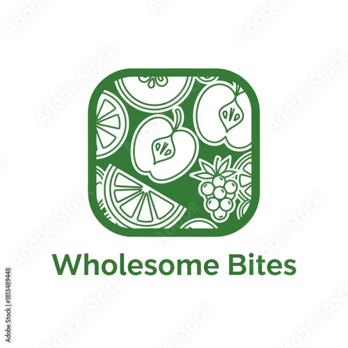 Wholesome Bites App Logo with Fruit and Berries.