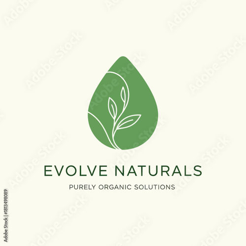 Evolve Naturals Logo Depicting Organic Solutions and Natural Elements.