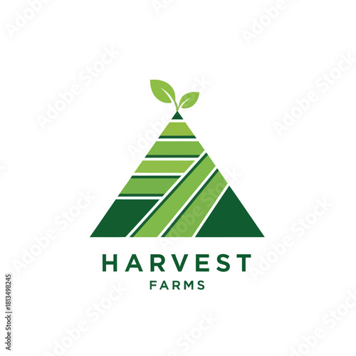 Green Harvest Farms Logo with Growing Plant Symbol.