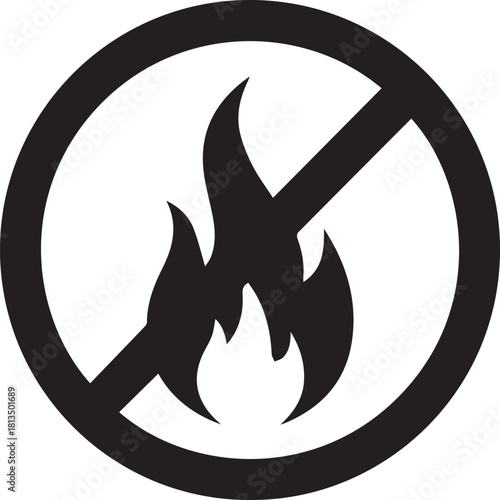 No Open Flames Allowed: A bold, graphic emblem asserts a clear safety precaution, visually communicating the prohibition of open flames, essential for safeguarding against potential hazards.