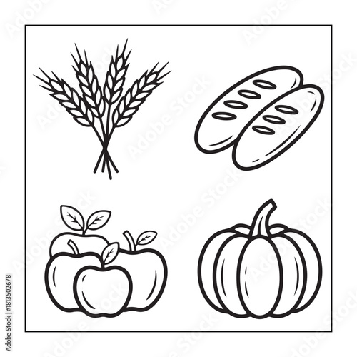 Thanksgiving icon sets with Thanksgiving elements.