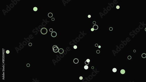 A mesmerizing dance of circles and dots against a black canvas, creating a captivating and abstract composition that invites the viewer to explore its depths