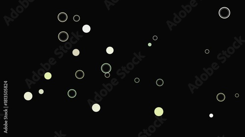 A captivating array of circles in varying sizes and shades, scattered across a dark canvas, creating a mesmerizing and abstract composition