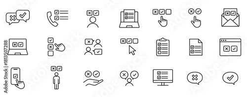 選択・決定の編集可能なチェックマークアイコンセット