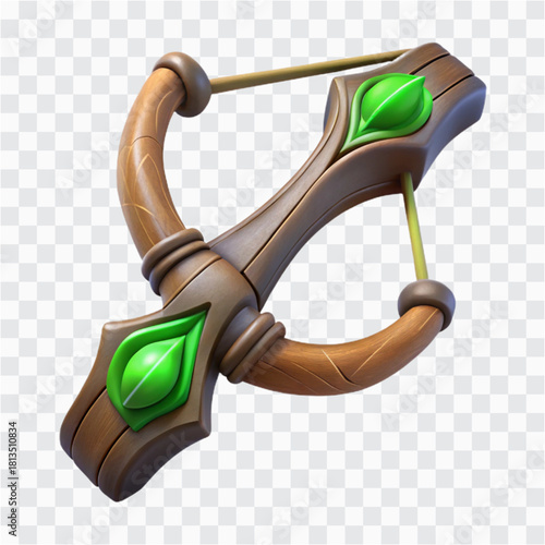 3D Forest Elf Bow Icon | Magical Weapon, Enchanted Archery, Fantasy Bow