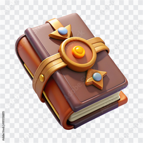 3D Magic Book Icon | Enchanted Spellbook, Fantasy Grimoire, Arcane Tome