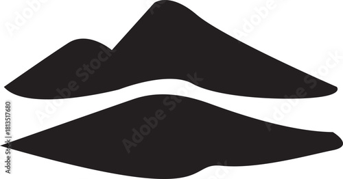 desert mountain and cactus icon .Abstract minimalist posters. Mountain contemporary landscape wall decoration, poster, cover, Vector.The explorer kids with a camel in the desert.