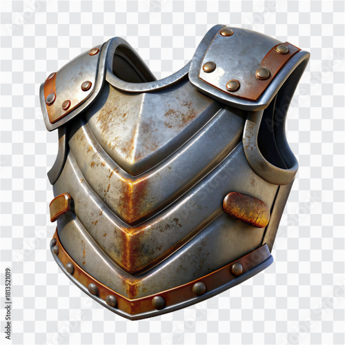 3D Rusty Metal Armor Icon | Medieval Armor, Worn Plate, Fantasy Warrior Equipment