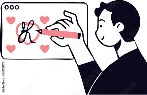 Expressing affection online with a digital love note, creating heartfelt personalized digital messages, a modern way to show love and connection