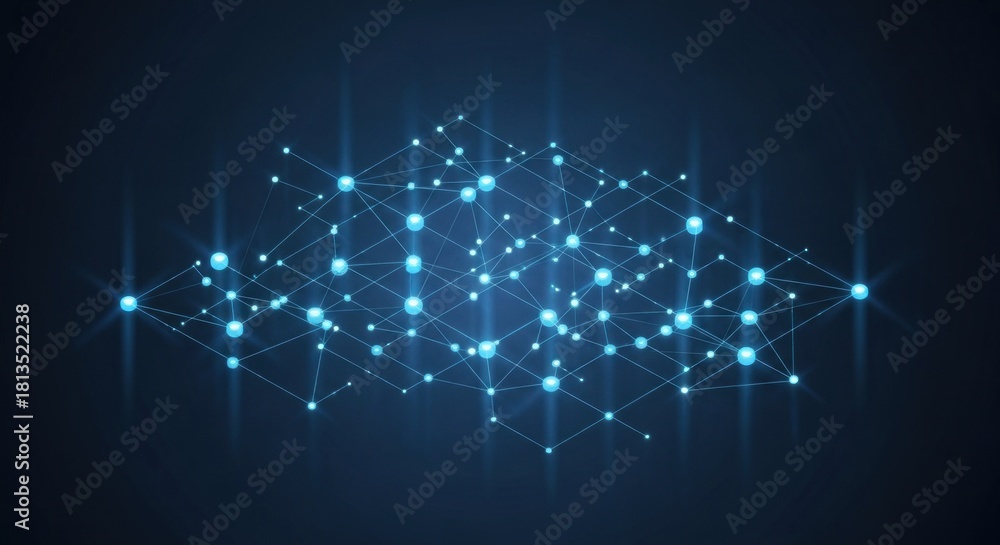 Fototapeta premium Abstract Network Connection - A Digital Web of Interconnected Nodes.