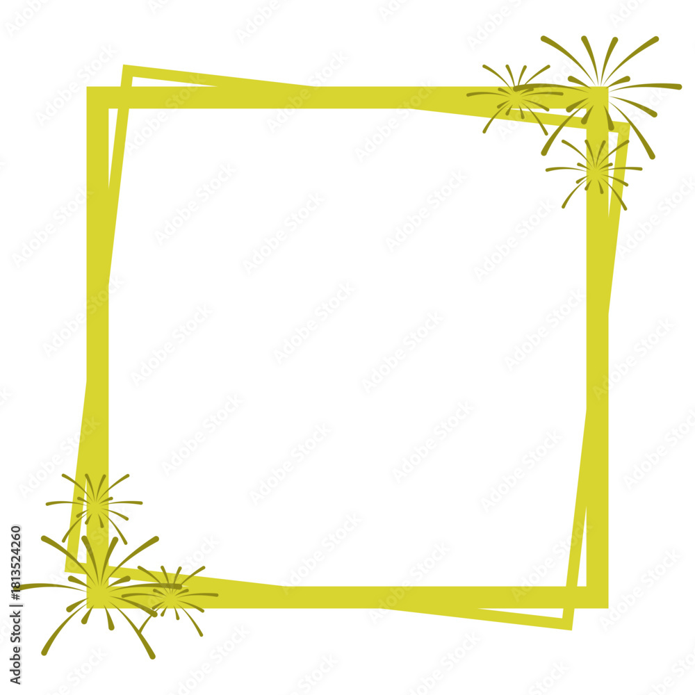 Naklejka premium New Year Frame With Fireworks