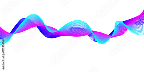 Isolated colorful ribbons on a bright white background