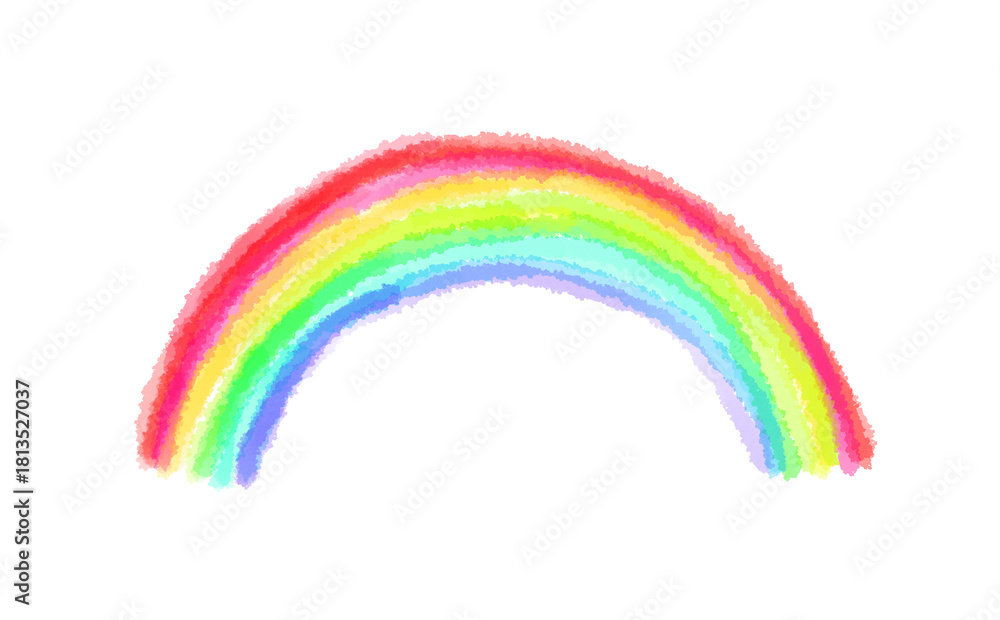 Fototapeta premium A rainbow illustration drawn with colored pencils.