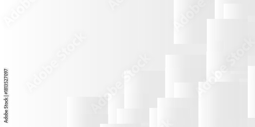 Abstract white background with 3D white cubes