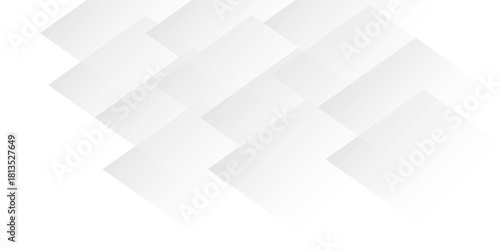Abstract geometric square pattern on a gray paper texture background, a light 3D digital concept vector illustration