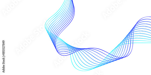 Abstract blue wave background with artistic light reflections