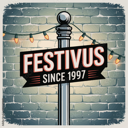 Colorful Festivus-themed t-shirt designs, featuring retro, vintage, and modern illustration styles. The artwork includes humorous Festivus slogans, “Festivus vibes only,” “Ask me about my Festivus,” “