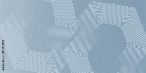 Abstract hexagon lines on gray background. Geometric stripe line art design modern eps 10.