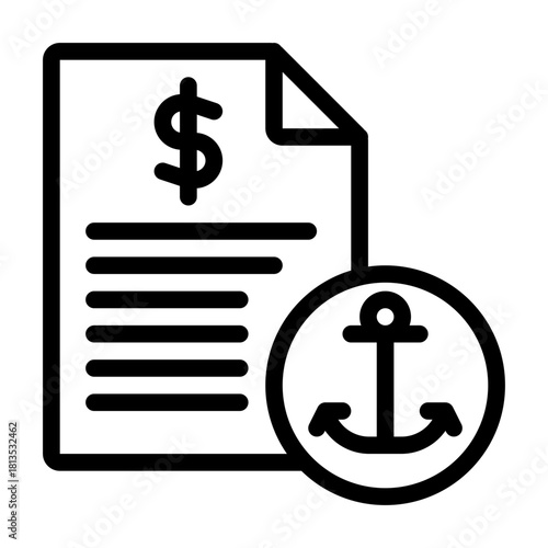 Bill of lading line icon illustration