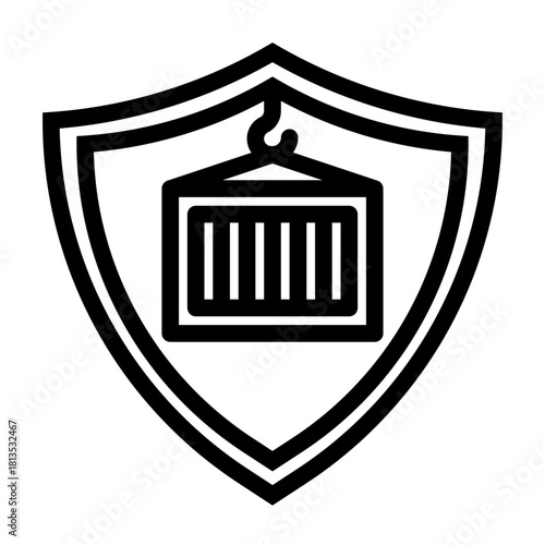 Cargo insurance line icon illustration