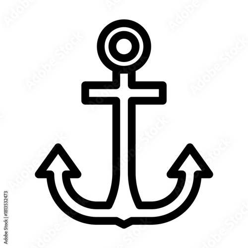 Cargo ship anchor line icon illustration