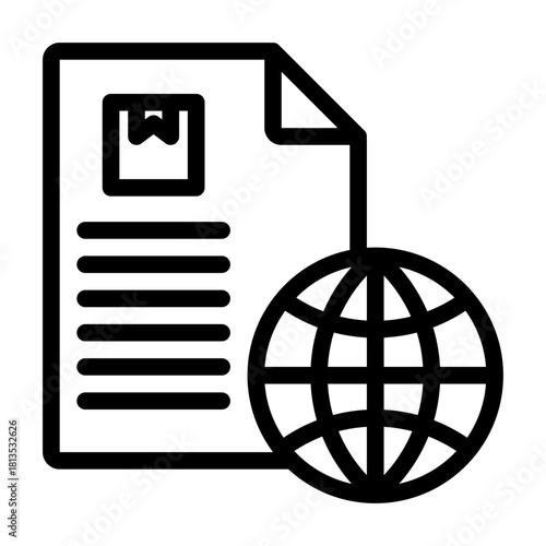 Export certification line icon illustration