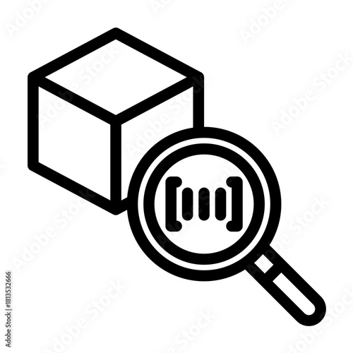 Shipment tracking barcode line icon illustration