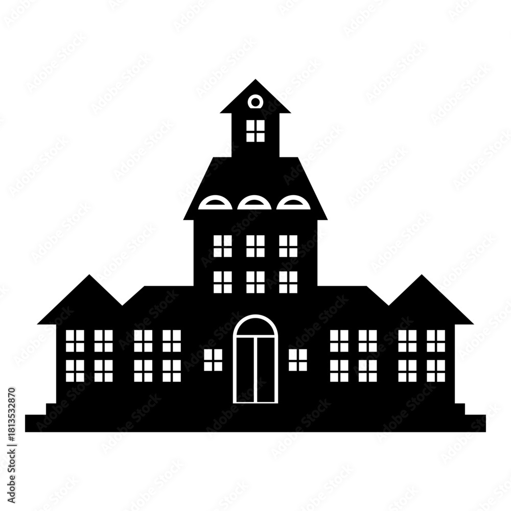Fototapeta premium School Building Silhouette