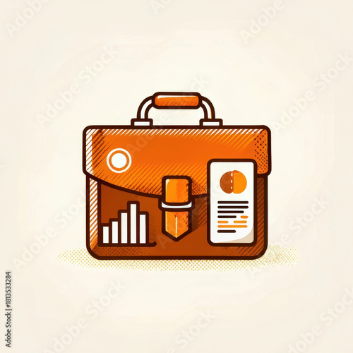 Stylish investment briefcase showcases stock market graphs and financial documents, symbolizing business success and strategy