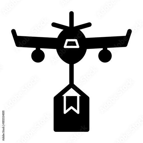 Air freight solid icon illustration
