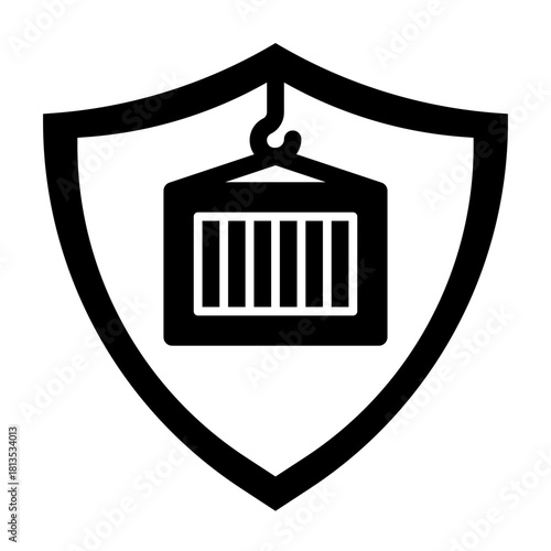 Cargo insurance solid icon illustration
