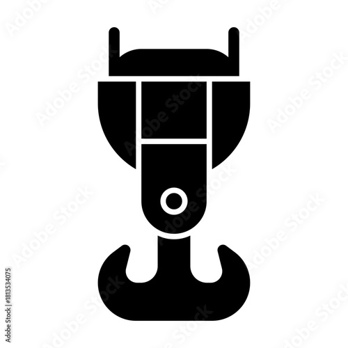 Port crane hook solid icon illustration