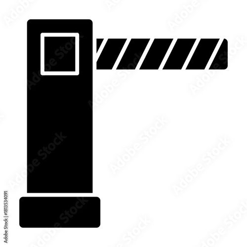 Checkpoint gate solid icon illustration