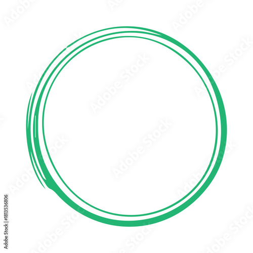 Hand drawn brush stroke circle, Round frame, Doodle circle