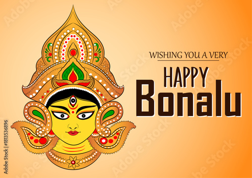 Happy Bonalu Vector Image